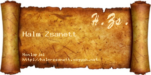 Halm Zsanett névjegykártya